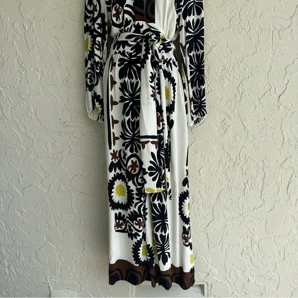 Zara Black, White, and Yellow Floral Maxi Dress or cover up - Picture 7 of 11